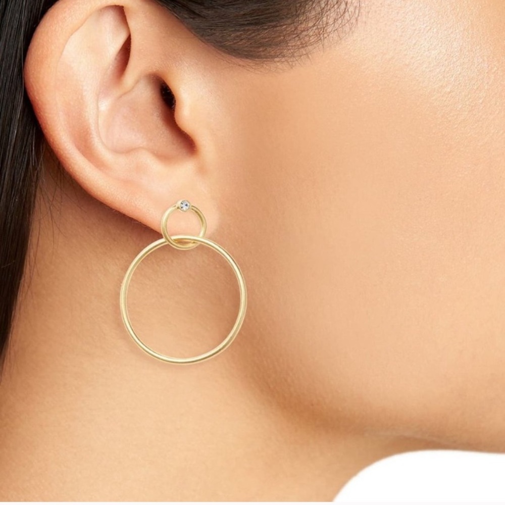 Madewell Diamond Double Hoop Drop Earrings